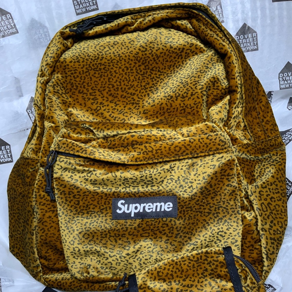 Supreme Velvet Backpack - FW25 - Tan Leopard- BRAND NEW!!